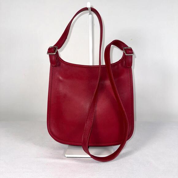 Coach Legacy Slim Zip Crossbody Bag Red Leather USA Made 9135 - Picture 1 of 7